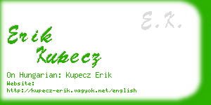 erik kupecz business card